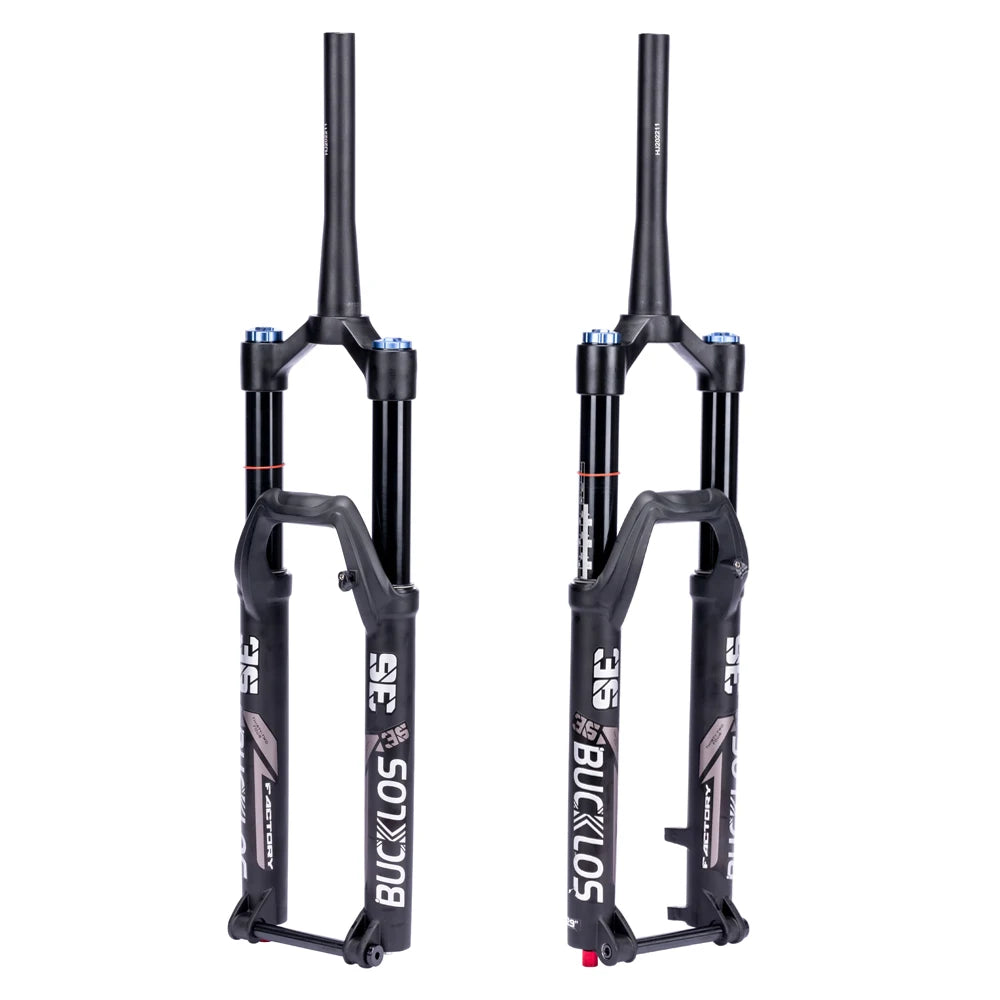 BUCKLOS Mountain Bike Electric Bike Air Suspension Front Fork 27.5/29 Inch 110*15mm Bicycle  Fork with Damping Adjustment