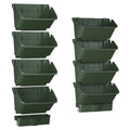 4-layer Modern Vertical Stackable Wall Hanging Flower Pot Set Plastic Water Tray Carton Green-for Indoor Planters Garden Decor