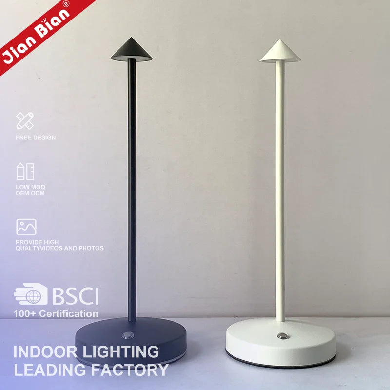 Small Arrow Design Hotel Dimmable Wireless Lamp Portable Battery Operated Cordless Rechargeable Restaurant LED Table Lamp Luxury