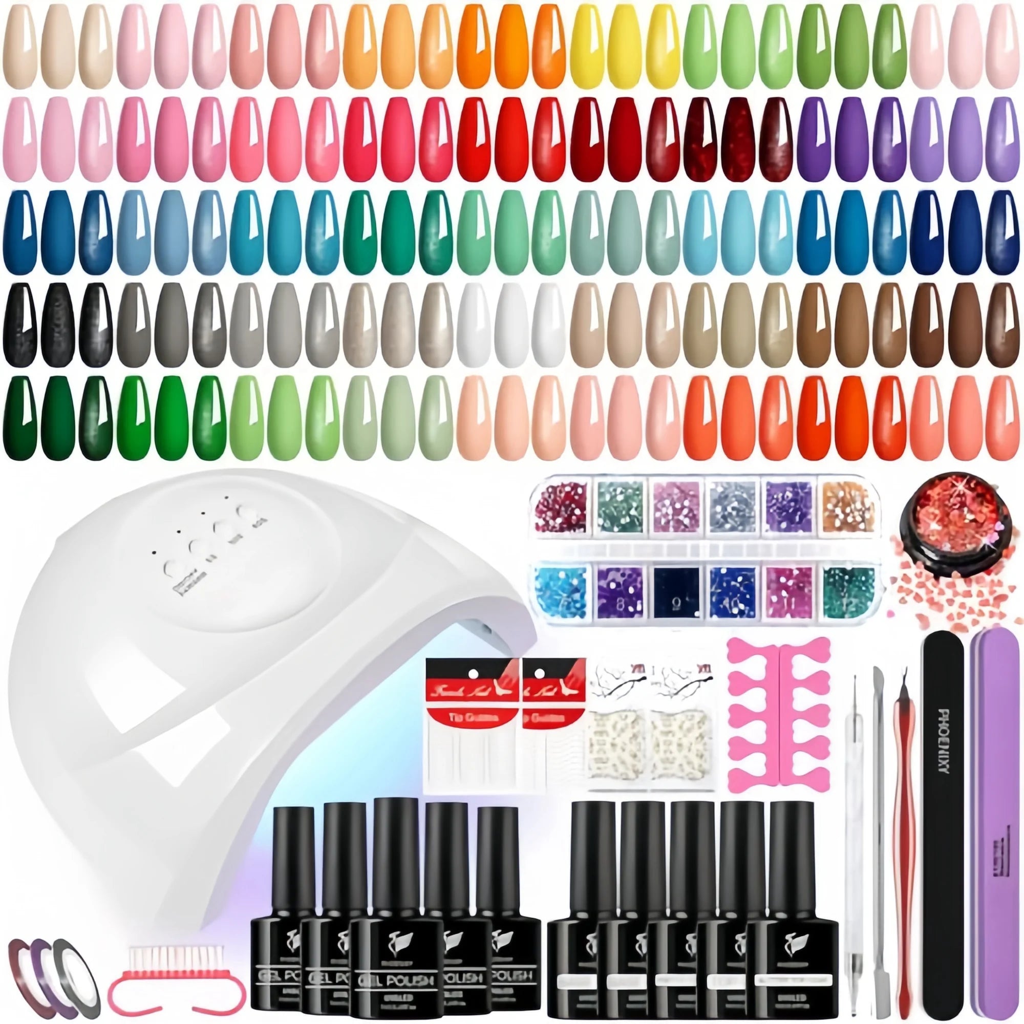 Private Labels MOBRAY Colors Gel Nail Polish Kit With Uv Nail Lamp Soak Off Gel Polishes Glitter Manicure Gel Uv Professionnel