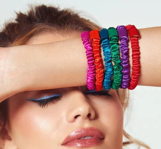 Factory Direct Sales Multi-color 100% Silk Hair Ties Custom Scrunchies Hair Ties