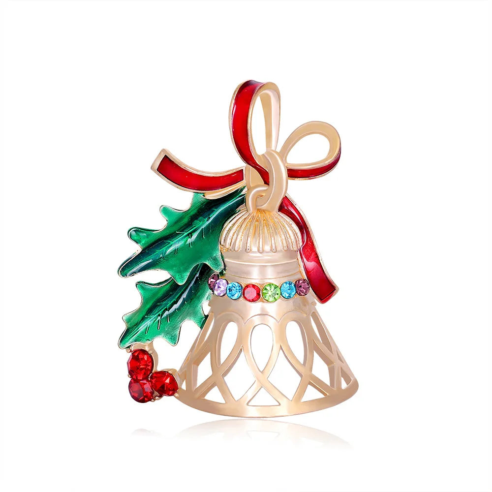 DRAL926 Fashion Christmas Bell Brooch Jewelry Women Holiday Brooch Gift Europe and America Jewelry Wholesale