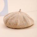 Face Slimming Mohair Lurex Knit Beret Autumn Winter Lazy Sweet Cool Women Hat Simple Versatile Artist Cap Warm Soft Headwear