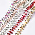 Custom Handmade Array 7*15mm Horse Eye Rhinestone Cup Chain Bling Glass Crystal Metal Trim Ribbon Sew on Clothing Accessories