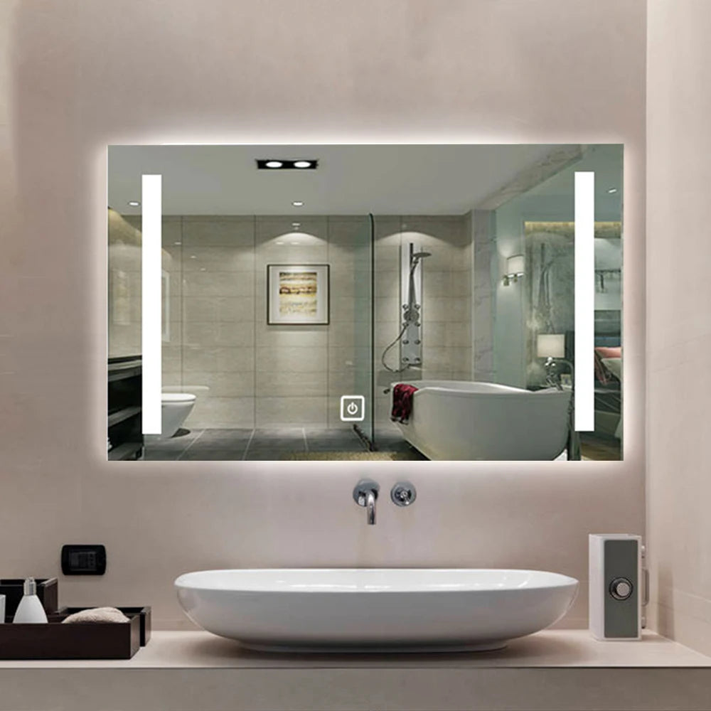 KMRY KBM823 2025 Hot Selling Silver Rectangle Illuminated Bathroom Led Mirror
