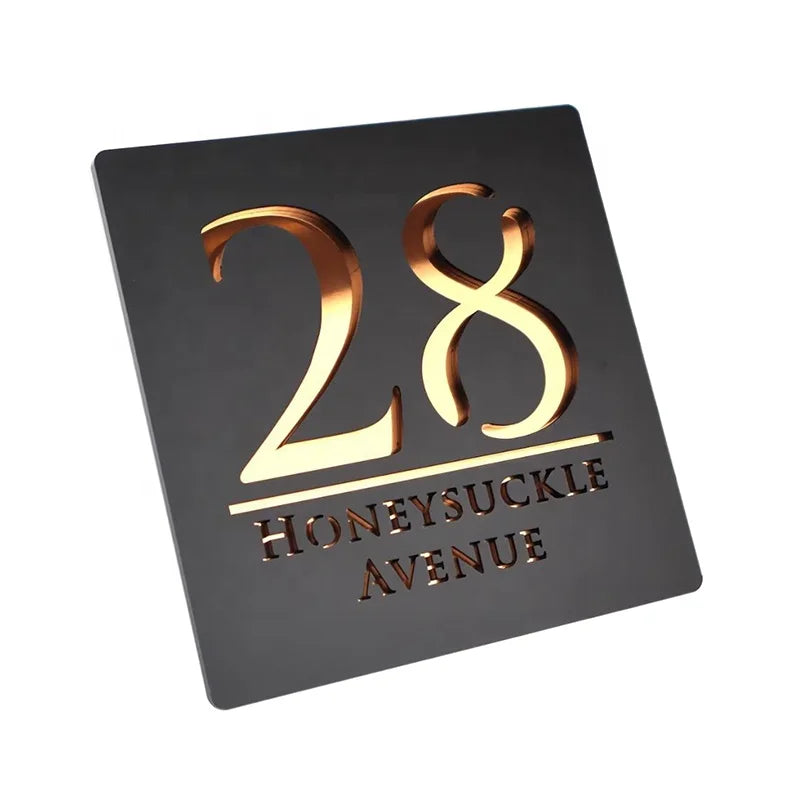 Acrylic Wayfinding Silver Room Numbers Sign Hotel Door Sign Plates
