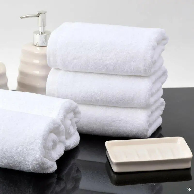 Hotel Grade Bath Towels White Custom logo Towel Sets White 100 White Cotton for Hotel Towel Supplier