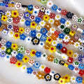 Hot Sale Millefiori Glass Bead Flower Strands Flower Shape Loose Beads DIY  Handmade Earrings Bracelet Necklace Accessories