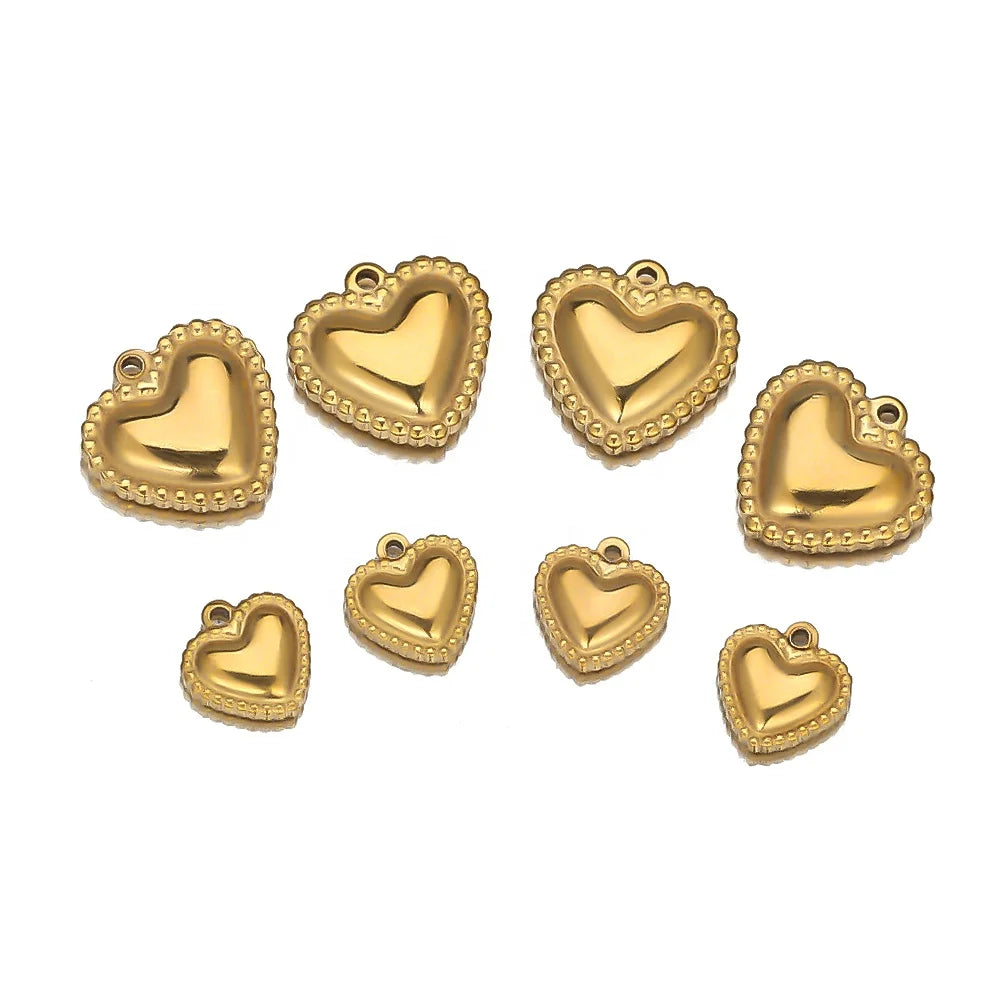 Stainless Steel Classical Heart Pendant Charms for DIY Jewelry Making Women Necklace Accessories Findings Earrings Supplies