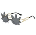 2020 Trendy Designer Steampunk Rimless Women Leaf Shape Weed Sunglasses