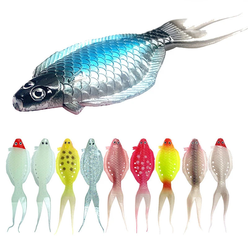 WEIHE 7.6g 12.8cm Soft Bait Flatfish Fishing Lure Soft Silicone Bait Plastic Flounder Lure