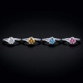 S925 Sterling Silver Colorful Vvs D Color Moissanite Diamond Ring 1 Carat Six Claw Snowflake for Women Wedding Band