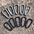 Wholesale Custom Logo All Black Gray Aluminum Alloy Electrolytic Treatment Carabiner Clips Printed Metal Snap Hook Carabin