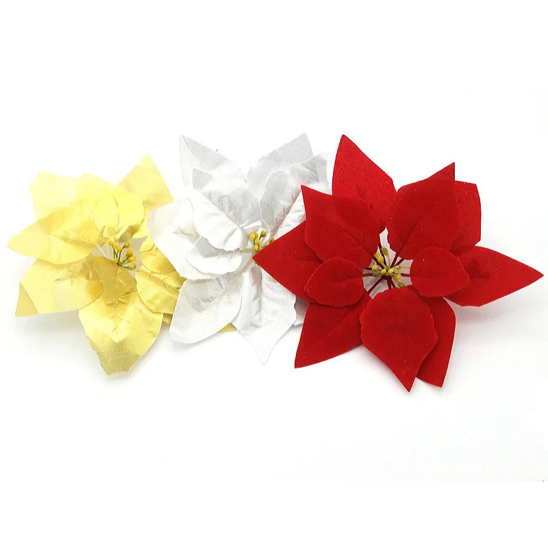 Best Price 20cm Poinsettias Christmas Flowers Christmas Decorations Wreath Accessories