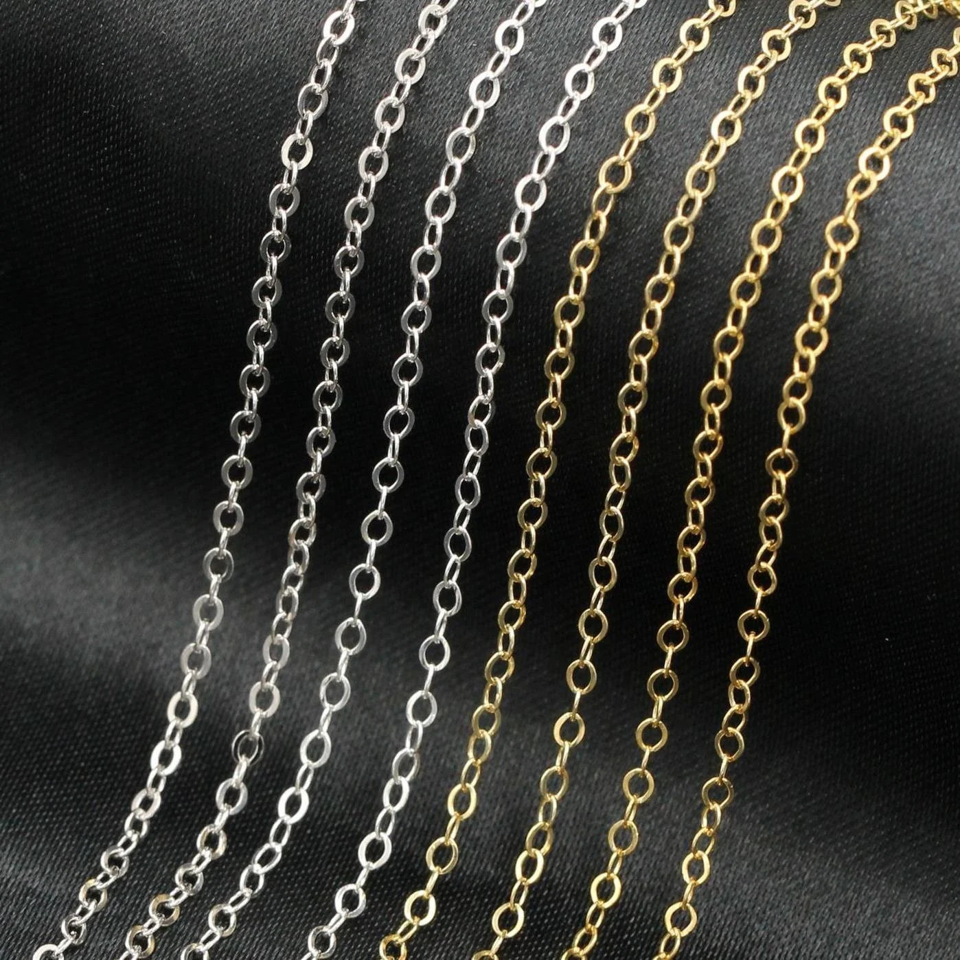 GP US 1.2mm 1.37mm 1.65mm 1.76mm Flat Cable Link Chain 14k Gold Filled Rose Gold Bulk Permanent Jewelry Chains Making Wholesale