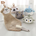 Cartoon Embroidery Animal Baby Hand Towel Washcloths Fast Dry Soft Cleaning Cloth Absorbent Kitchen Bathroom Hand Towel