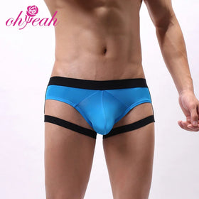 Blue Ice Silk Strappy Sexy Men's Underwear Panty Lace Boy Cool Boxer Underwear for Sissy