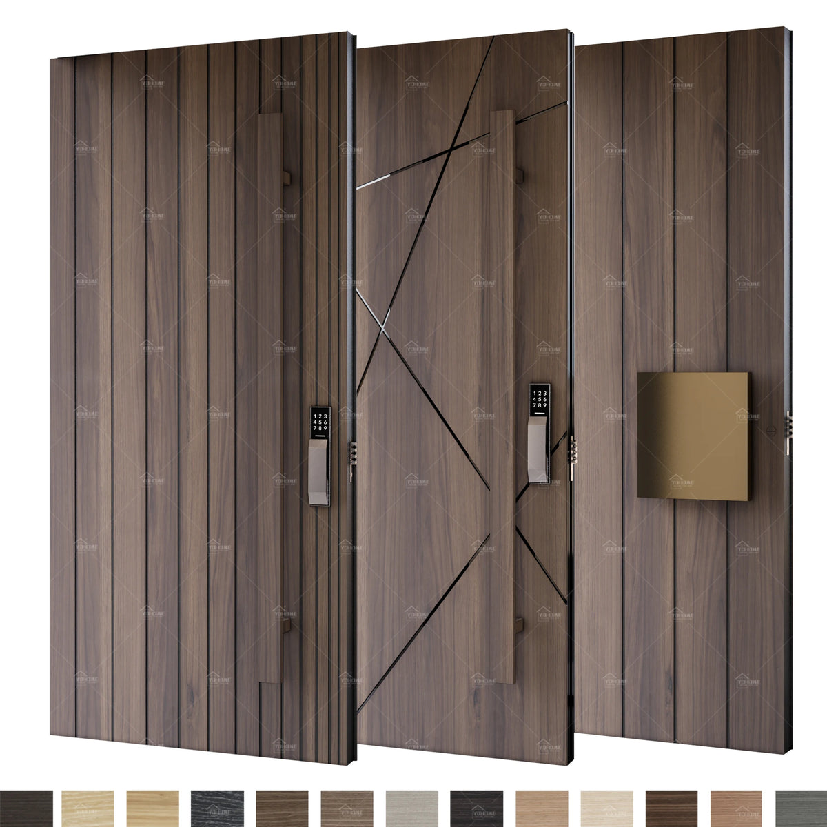 Guangdong Yohome European Style Pivot Wood Doors Modern Wood Entry Doors Modern Design Wooden Villa House Exterior Door MegaBDM