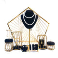 Factory Black Bird Cage Design Necklace Earrings Pendant Jewelry Display Stands Microfiber Jewelry Window Display Props