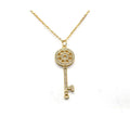 Wholesale 2023 New Design Brass Jewelry Key Shape Pendant Micro Mosaic Zircon Pendant Necklace Accessories for Jewelry Making