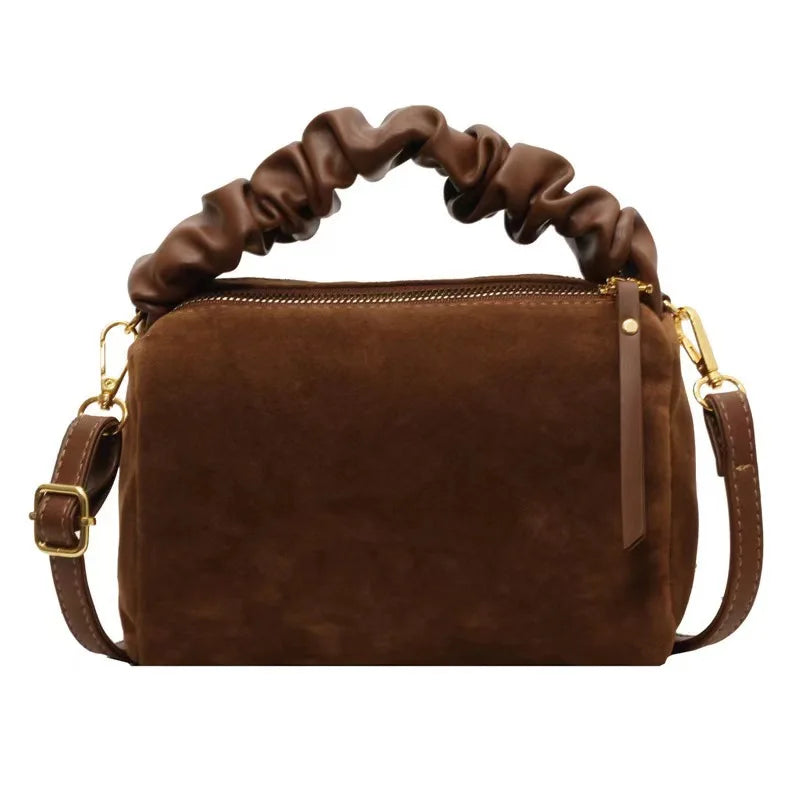 2026 Female Fashion Designer New High Quality PU Suede Shoulder Underarm Bag Retro Crossbody Bag Luxury Women Totes Wallets