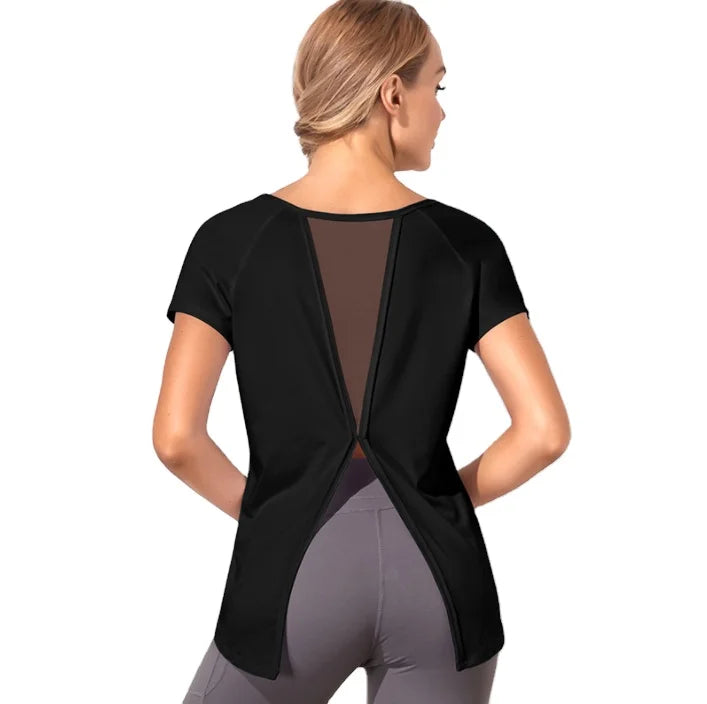 Women's Cheaper Large Size Loose Fit Sports T-Shirt With Breathable Mesh Straps for Running Yoga & Fitness