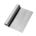Pro Dough Pastry Scraper Cutter Chopper 430 Stainless Steel Mirror Polished with Measuring Scale Multipurpose Cake Pizza Cutter
