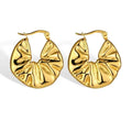 Fine Jewelry 18K Gold Plated Rhodium Plated 925 Sterling Silver Trendy Texture Circle Hoop Earrings for Weddings Parties Gifts