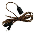 US Plug and Switch Fabric Covered Lamp Cord Twisted Cloth Covered Wire with Screw Style