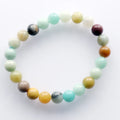 8mm Natural Multicolor Amazonite Quartz Beads Bracelet Stylish Elastic Beaded Bracelet for Men and Women Healing Stone Jewelry
