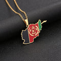 New Afghanistan Map Flag Pendant Necklace Stainless Steel for Women Men Gold Silver Color Charm Fashion Afghan Jewelry Gifts