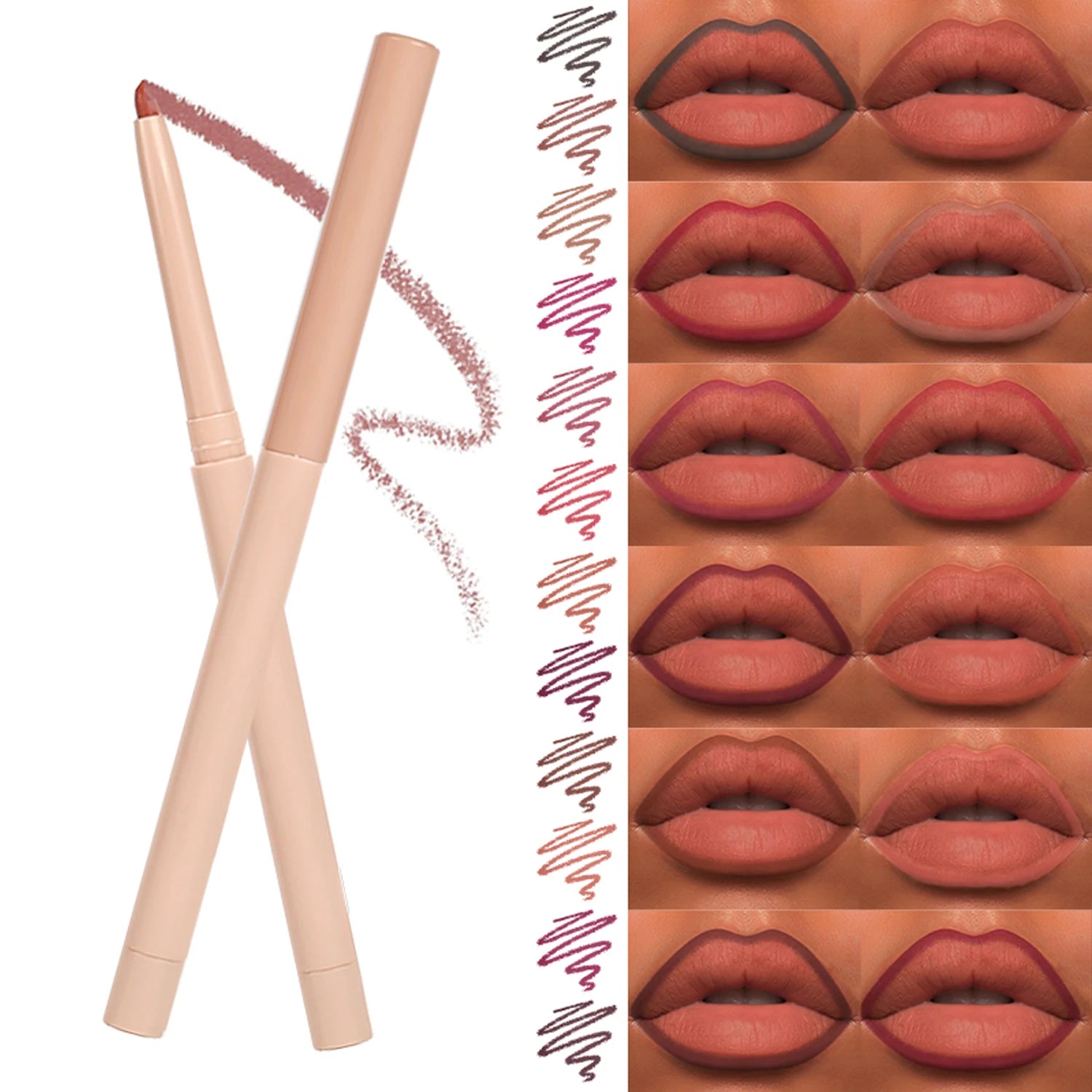 Cosmetics Manufacture Private Label Vegan Creamy Matte Lipliner Makeup Waterproof Smooth Cream Lip Liner Pencil
