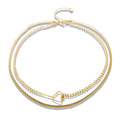 Trendy Double Layer Heart Necklace Gold Plated Stainless Steel Necklace Customized Necklace