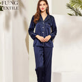 Fung 6001 Ladies Plus Size Thermal Elastic Waist Casual Elegant Summer Spandex Polyester Satin Pajamas
