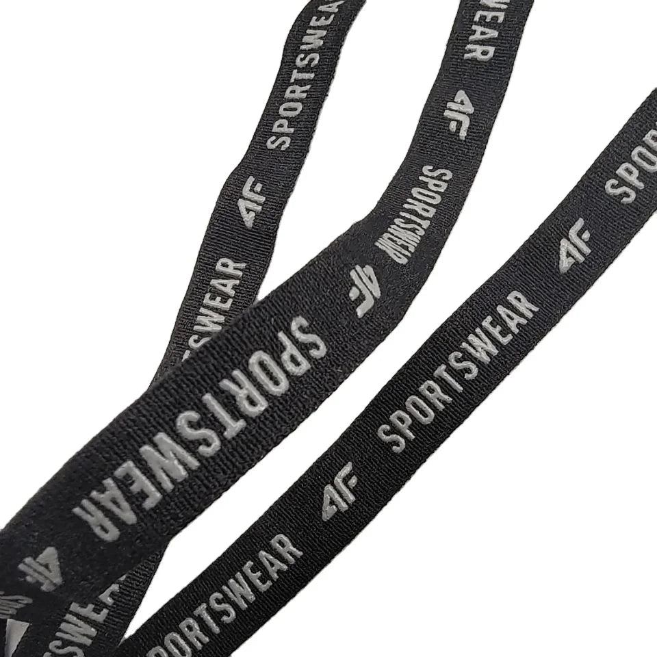Printed Back Neck Tape 3/8 Inch Spandex / Polyester Underwear Elastic Back Knit Wide Custom Logo Silicone Ribbon