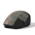 2023 Autumn Winter New Euro American British Houndstooth Flat Top Ivy Cap Ducktongue Retro Mens Cotton Beret Hat