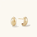 INS High Polish 18K Gold and Stainless Steel Simple Geometric Shiny C-Shaped Pea Earrings Trendy Titanium Steel PVD Jewelry
