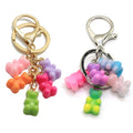 Kawaii Gummy Bear Key Chain Colorful Animal Figurines Key Ring 100pc for Girls Handbag Jewelry Keyring Wedding Gifts