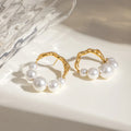 Hot Selling Stainless Steel Retro Pearl Earrings Jewelry for Women