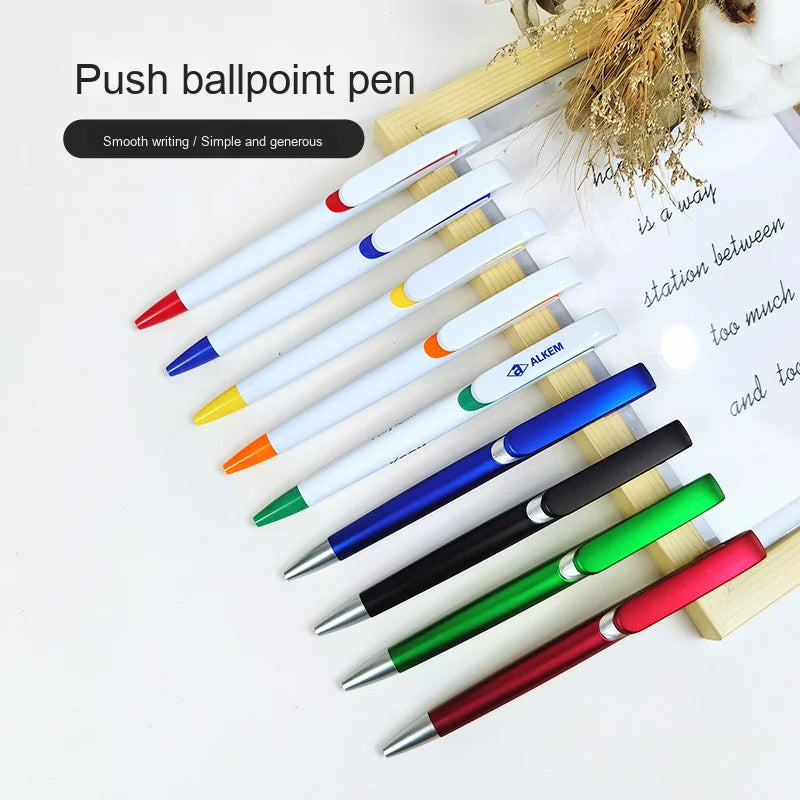 Custom White Ballpoint Pens Sports Pen Body Full Color UV Printed Promotions Personalized Logo 1.0mm Writing Width Made Plastic