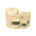 Brown Recycled Custom Printed Ziplock Doypack Kraft Paper Food Bag with Window Economical Coffee & Pizza Packing Solution