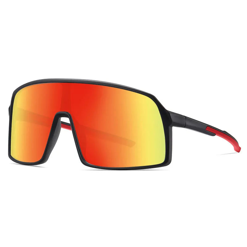 Full Wrap Around Outdoor Sports Polarized Sunglasses Mirrored Cycling Sunglasses With Eyewear Rope for Men Women