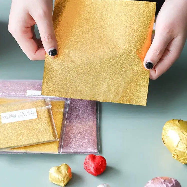 Embossed Gold Chocolate Wrapping Paper Aluminum Foil Sheet for Food