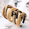 Straw Knotted Beach Raffia Head Band for Women Hair Turban Wide Thick Twist Hairbands