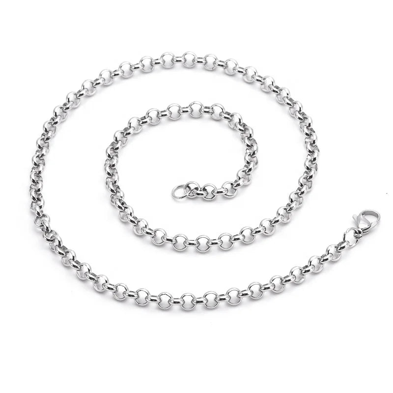 Simple Personality New Stainless Steel Round Pearl Chain for Men and Women Fashion Chains Necklaces Accessory