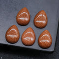 Diy wholesale price per carat flat bottom cabochon synthetic Gemstone 12*16 drop Colombia gold sand stone