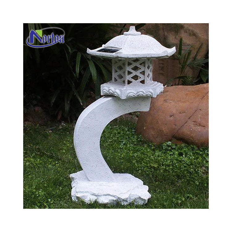 Custom Outdoor Home Garden Park Decoration Antique Simple Stone Carving Sculpture Japanese Grey Granite Chinese Stone Lantern