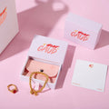 Custom Logo Pink Sliding Drawers Paper Luxury Jewelry Package Cute Gift Boxes Necklace Magnet Jewelry Packaging