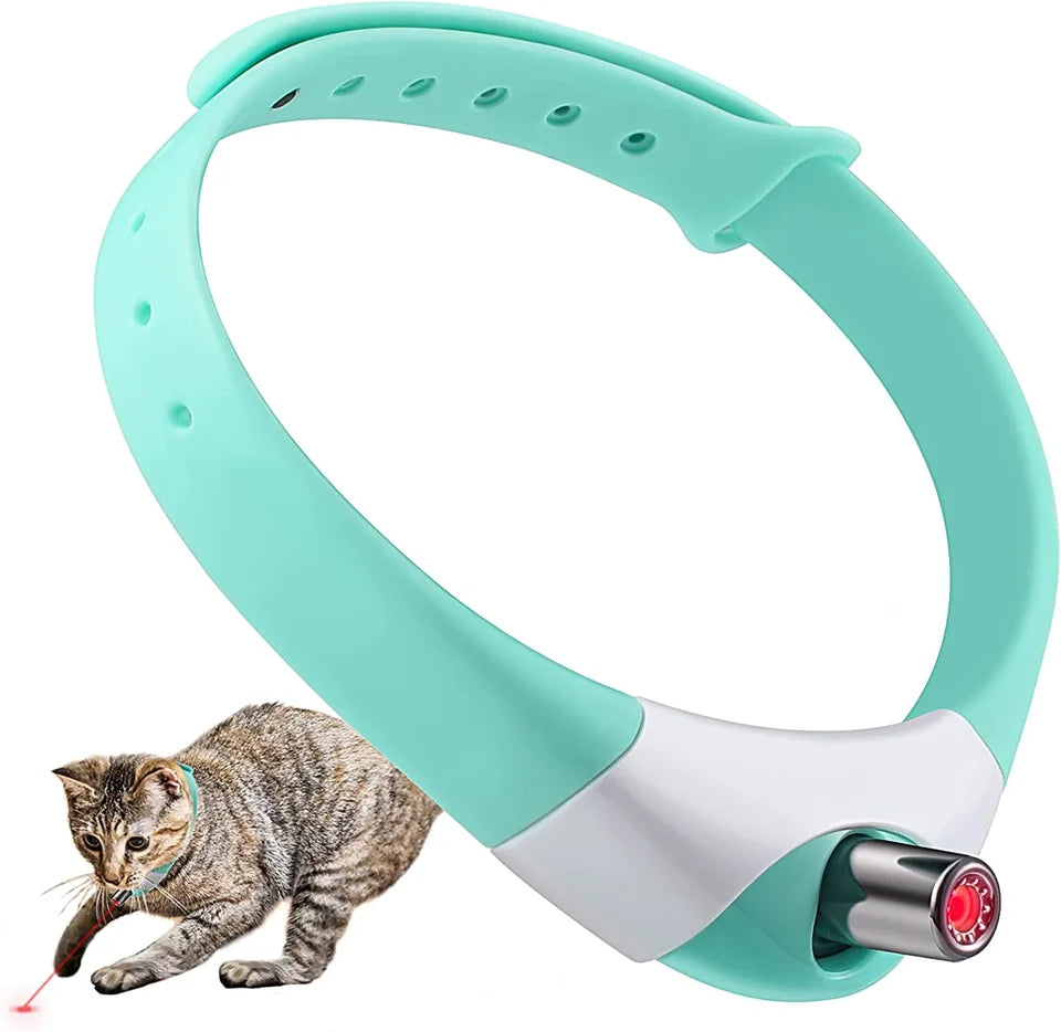 Wearable Electric Smart Cat Laser Collar USB Rechargeable Smart Amusing Collar Automatic Laser Teasing Cat Collar with LED Light MegaBDM