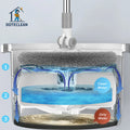 360 Spin Round Rotate Flat Mop Bucket Clean &  Dirty Water Separate With Handfree Washing Drying  Function